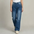 thumbnail image 4 of PBFRDSJ Women's Stretch Straight Denim Pants High Waisted Wide Leg Boyfriend Jeans Soft Casual Tummy Control Trousers with Pockets, 4 of 7