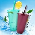 thumbnail image 2 of 6 Packs Tumbler with Straw and Lid Water Bottle Reusable Cups Tumblers and Water Glasses Plastic Drinking Straw Tumbler Iced Coffee Travel Mug Cup for Parties Birthdays Adults(24 oz, Assorted Color), 2 of 7
