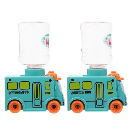 

2pcs School Bus Model Mini Water Dispenser Educational Pretend Play Kids Water Dispenser