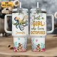 thumbnail image 2 of Personalized Gifts For Octopus Lover Tumbler 40oz with Handle and Straw - Stainless Steel Travel Coffee Cup With Lid - Cute Sea Animal Lover Gifts For Women, Girl On Birthday Christmas, 2 of 5