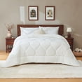 thumbnail image 3 of Bestier Sorona Eco Fabric Comforter Queen Size| Extra Fluffy Down Alternative Duvet Skin-Friendly Bedding for All Season, Machine Washable, White (90x90 inches), 3 of 9
