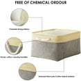 thumbnail image 6 of 3 Pcs Collapsible Storage Basket for Organizing, Cotton Flax Storage Bin for Shelves, Closets, Laundry, Nursery, Decorative Basket for Gifts Empty, Gray, Medium Size, 6 of 7