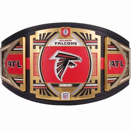 Atlanta Falcons Championship Belt Metal Plates Hand-Tooled Leather Strap Adult Size Collectible