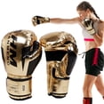 thumbnail image 4 of 1 Pair Boxing Gloves Adults Women Men Boxing Sanda Gloves Unisex Boxing Training Exercise Leather Gloves Sports Protection Mitts, 4 of 10