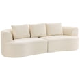 thumbnail image 1 of HOMCOM 3 Seater Sofa, 102" Chenille Upholstered Boneless Couch, Cream White, 1 of 10