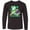 AB-Black, variant on Inktastic St Patricks Day Irish Unicorn Illustration with Shamrocks Long Sleeve Youth T-Shirt
