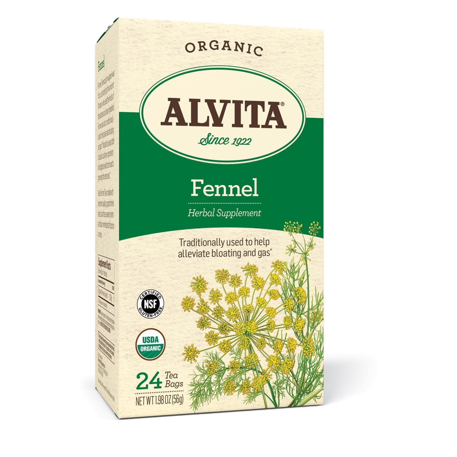 Alvita Organic Fennel Tea Bags, 24 Ct