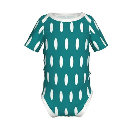 

Junzan White Polka Dots With Teal Background Print Short-Sleeve Baby Climbing Clothes Bodysuits for Infant One-Piece for Baby Boys & Girls Baby Clothes Baby Romper with Snap Closure-3 Months