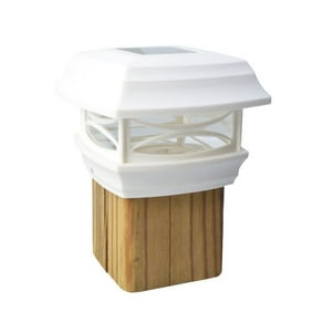Moonrays 91241 Inglenook Solar Stained Glass Led Post Cap Light