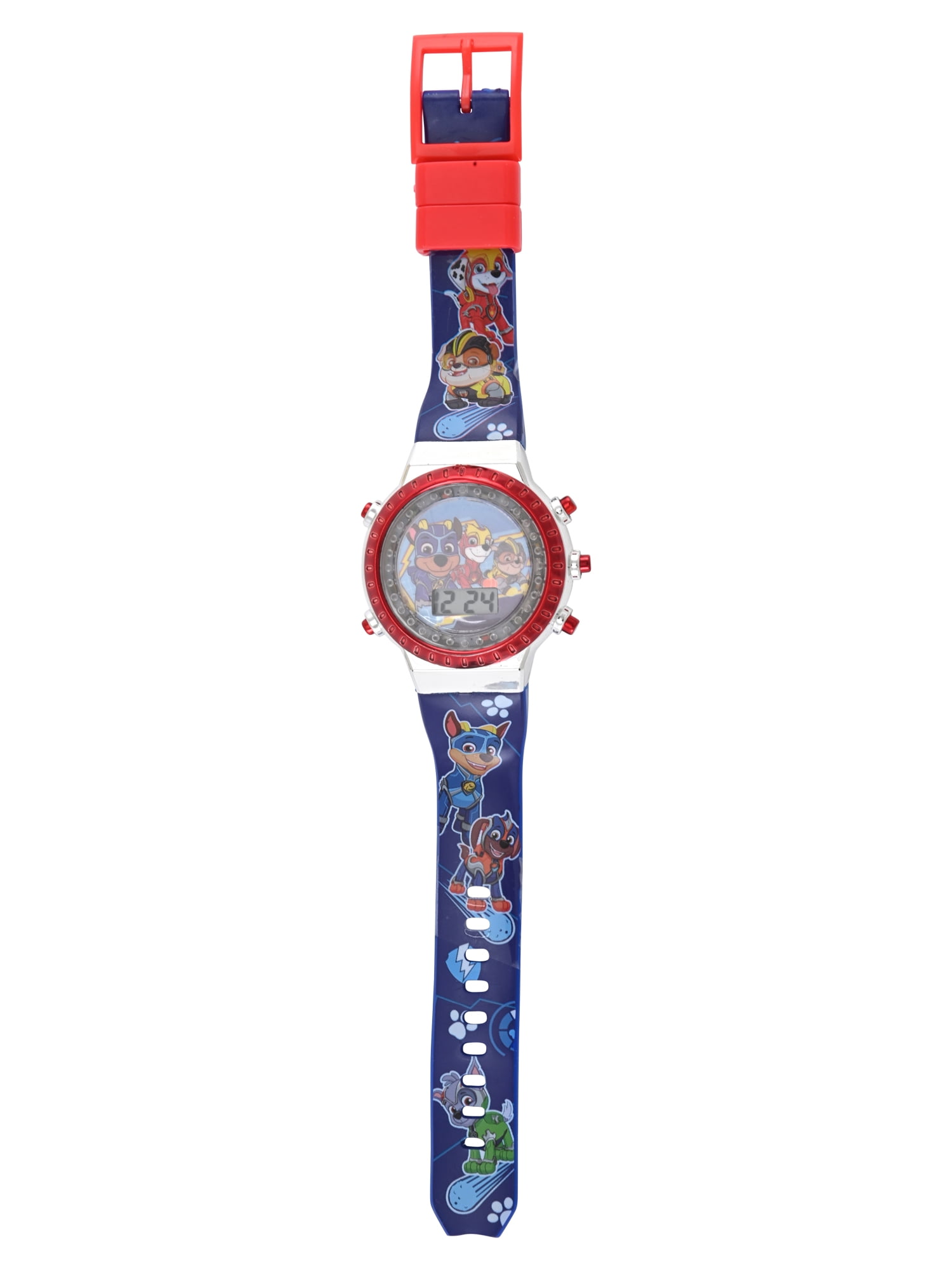 Nickelodeon Paw Patrol Unisex Child Blue Flashing Dial LCD Watch, PAW4348WM