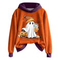 thumbnail image 2 of FASHOFT Halloween Sweatshirt for Women Cute Ghost Graphic Oversized Hoodie Causal Holiday Tops Long Sleeve Pullover Purple S, 2 of 4