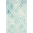 thumbnail image 2 of Safavieh Dip Dye Leighton Geometric Wool Area Rug, Turquoise/Ivory, 2'6" x 4', 2 of 12