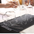 thumbnail image 4 of Silicone Draining Mat, Foldable, Food-Grade, Heat-Resistant, Ribs Design, Kitchen Sink Dish Drying, 4 of 5