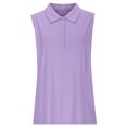 thumbnail image 5 of Tank Tops for Women Plus Size Sleeveless Turndown Collar Tennis Uniform Solid Color Sports Breathable Tank Purple XL, 5 of 6