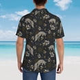 thumbnail image 6 of Daiia Vintage Moon with Plants and Fox Hawaiian Shirt for Men Gentle Cotton Regular Short Sleeve Casual-Medium, 6 of 9