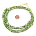 thumbnail image 2 of The Bead Chest Organic Green Fused Rondelle Recycled Glass Beads (11mm), 2 of 3