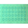 thumbnail image 1 of Ahgly Company Machine Washable Indoor Rectangle Oriental Turquoise Blue Traditional Area Rugs, 2' x 5', 1 of 4