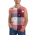thumbnail image 2 of Fotbe Men's Heart Plaid Print Men's Sleeveless Muscle Tank Tops Casual T-Shirts for Gym Workout Beach-XX-Large, 2 of 8