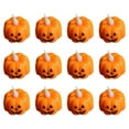 thumbnail image 2 of ​​LED Pumpkin Light Set Flameless Halloween Decoration - 12 Pack Orange Jack-o-lantern Tealights for Party Home Decor​​(A), 2 of 8