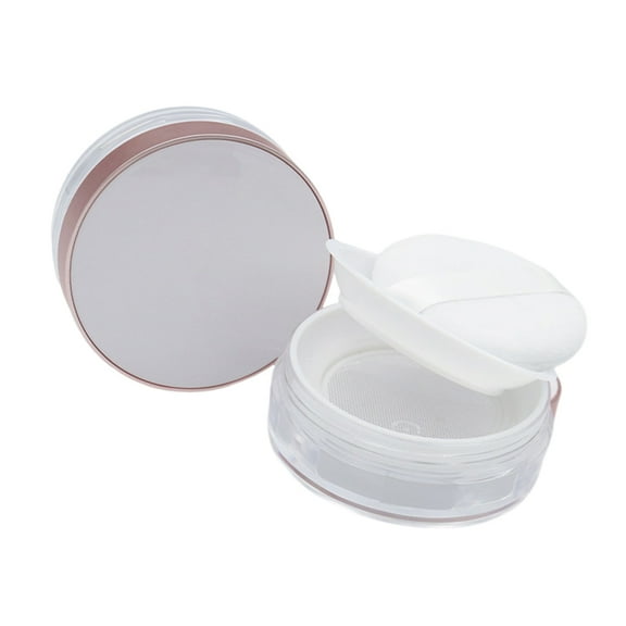 Empty Loose Powder Container Cosmetic Makeup Loose Powder Box Case Holder with Sifter Lids and Puff for Travel