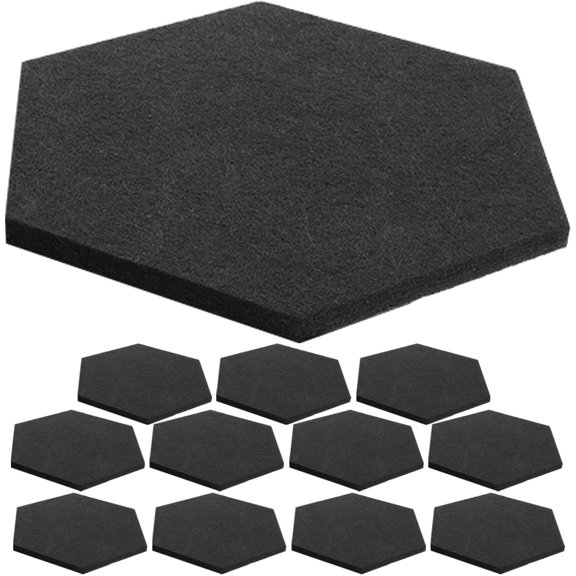 12 Pcs Hexagon Sound Insulation Board Acoustic Panels Foam Proof Decor Needle Plate Polyester