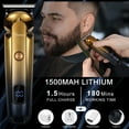 thumbnail image 4 of Hatteker 7-in-1 Men's Grooming Kit, Hair Clipper, Beard Trmmer, Cordless Waterproof Trimmer with Nose Ear Trimmer, Gold, 4 of 7