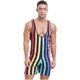 thumbnail image 4 of Traje de baño para hombre, camiseta de lucha libre a rayas, mono ajustado, monos de culturismo, monos de Fitness, Boxer ajustado, pantalones cortos moldeadores, 4 of 5