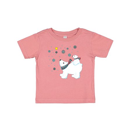 

Inktastic Christmas Polar Bear and Cub with a star Gift Baby Boy or Baby Girl T-Shirt