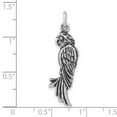 thumbnail image 3 of Sterling Silver Polished & Antiqued Parrot Pendant Charm, 3 of 4