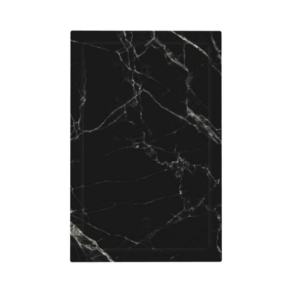 Kll Black Marble Texture Abstract Wall Plate,Gloss Finish,Standard Size 1 - 5" X 3", Polycarbonate Thermoplastic,Electric Receptacle Plug Covers