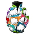 thumbnail image 3 of Sudadera con cremallera colorida con estampado 3D para hombre, sudadera con estampado de grafiti de dibujos animados, sudaderas de manga larga a la moda, sudaderas con capucha, 3 of 5