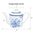 thumbnail image 4 of Bone China Teapot Floral Teapot 1.15-qt. (1.1 L) Vintage Indigo Tea Pot Tea Brewer for Tea or Coffee Tea Kettle Kitchen Tea Pot, 4 of 11