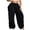 Black, variant on Women's Plus Size Harem Pants, High Waisted Drawstring Pants with Oversized Pockets and Ruched Sides