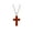 Red Rock, variant on Natural Stone Cross Necklace Charm Cross Birthstone Pendant Quartz Healing Crystal Jewelry, Lapis Lazuli