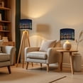 thumbnail image 4 of 2pcs Set Drum Lampshades (13"x 13"x 10"), Night New York reflective city lights Fabric Lamp Shades, Large Replacement Shades for Table, Floor, and Pendant Lamps, Simple Assembly Needed., 4 of 8
