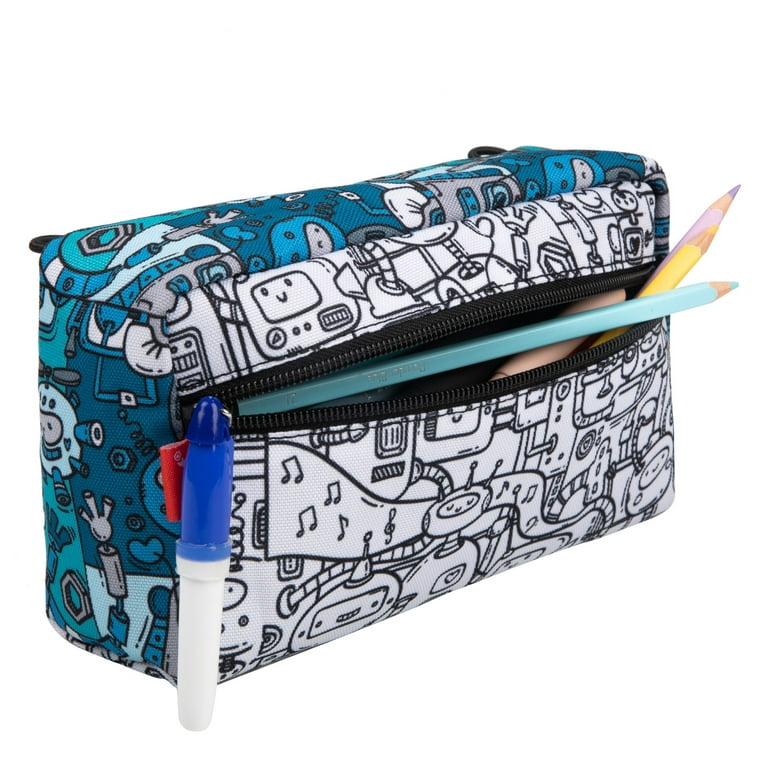 Personalized Pencil Case, Monogrammed Pencil Cases, Kids Pencil Case,  Robots 