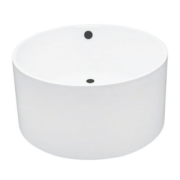 Kingston Brass VTRO454523M0 45" Acrylic Round Double Ended Freestanding Tub with Overflow/Drain Assembly, Glossy White/Matte Black