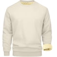 thumbnail image 3 of Men Sherpa Lined Crewneck Sweatshirt Heavyweight Warm Fleece Pullover Winter Thermal Long Sleeve Basic Top, 3 of 5