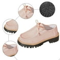thumbnail image 4 of Rokment Womens Vintage Fashion Sneakers 2026 Spring Fall Suede Leather Lace up Chunky Mid Heel Casual Oxfords Dress Loafers Walking Shoes Light Pink Size 9, 4 of 7
