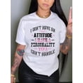 thumbnail image 2 of Camiseta con estampado gráfico de personalidad - Cuello redondo cómodo y moderno - Manga corta ligera para primavera y verano - Ropa de fiesta para mujer, camiseta deportiva informal, 2 of 7