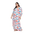 thumbnail image 3 of Women Plus Size Long Kaftans Rayon Maxi Kimono Ladies Printed Caftans Cover Up, 3 of 7