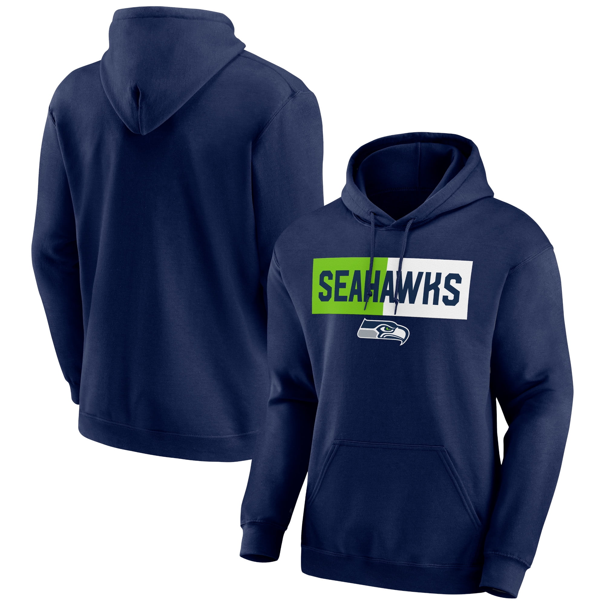 Men's Fanatics Branded College Navy Seattle Seahawks Refresh Split Pullover Hoodie