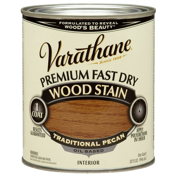 Rust-Oleum Varathane Wood Stain Traditional Pecan - Fast Dry - 2 Pack, 1 Quart, Brown