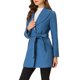 thumbnail image 4 of Inspire Chic Abrigo Trench de Mujer con Cuello Caído, de Un Solo Botón, Largo y con Cinturón, Talla L, Azul Grisáceo, 4 of 6