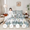 thumbnail image 3 of Homewish Green Gray Gradient Twin Comforter Sets,Classic Abstract Geometric Bedding Set,Colorful Stars Reversible,2-Piece,1 Comforter and 1 Pillowcase, 3 of 7