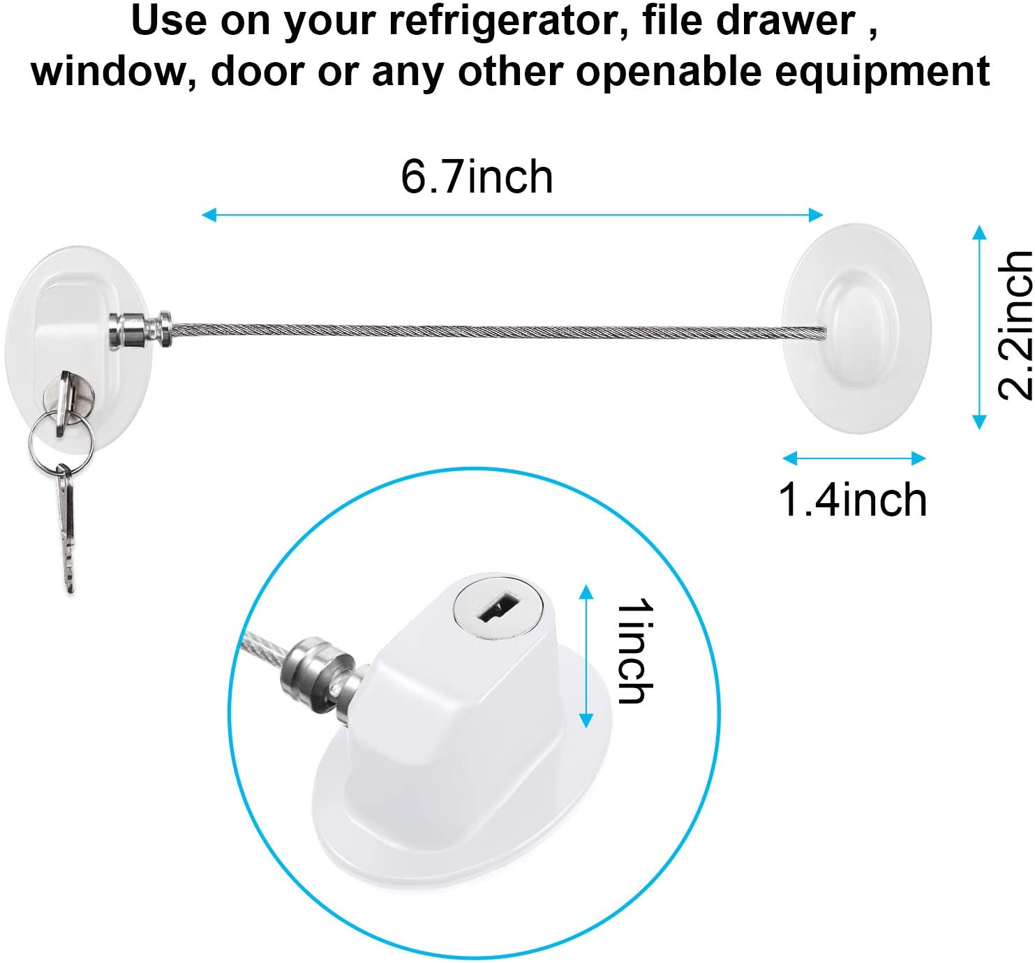 Amerteer Baby Safety Lock for Refrigerator, Window Stopper with Keys - image 2 of 7