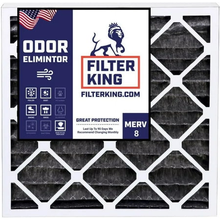 

Filter King 19x19x1 Air Filter | 4-PACK | Carbon MERV 8 HVAC Pleated A/C Furnace Filters | MADE IN USA | Actual Size: 19 x 19 x .75