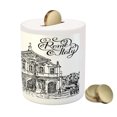 thumbnail image 3 of Italy Piggy Bank, Vintage Famous Cityscape of Rome Illustration Hand Drawing Sketch Pattern Print, Ceramic Coin Bank Money Box for Cash Saving, 3.6" X 3.2", Black and White, by Ambesonne, 3 of 4