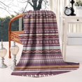 thumbnail image 3 of Red Boho Ethnic Geometric Pattern Blanket,Comfortable Soft Flannel Throw Blanket,All Season,Warm Lightweight Blankets for Sofa Bed Couch Living Room Chair,50"x60", 3 of 4