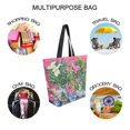thumbnail image 7 of FORMRS Womens Canvas Tote Bag with Zipper Inner Pocket Shoulder Handbag, White Vibrant Flowers, 7 of 7